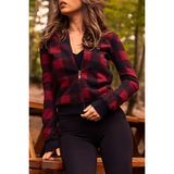 Xhan Ekoseli Bomber Ceket 9KXK4-41654-05 - Bordo