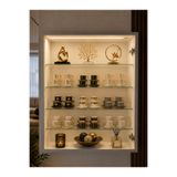 xhomedekor %100 MDF EBAT(70x60x20)duvar rafı kahve köşesi, koleksiyon, vitrin, led ışıklı
