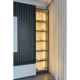 Xhomedekor 200x40x25 Gümüşlük Neon Ledli Tv Ünitesi Yanı Kahve Köşesi Dolabı - antrasit