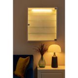 xhomedekor 70 x 50 x 15 cam kapaklı cam raflı koleksiyon vitrin gümüşlük