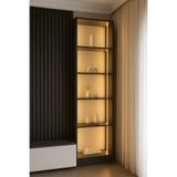 xhomedekor antrasit 200x40x25 vitrin tv ünitesi yanı gümüşlük