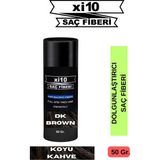 XI10 50 Gr. Koyu Kahve Hair Fiber Saç Tozu Topik - Topaklanma Yapmaz