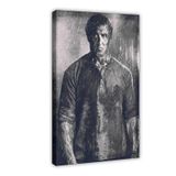 XIAOHUANG Rambo Last Blood Retro Klasik Film Posteri 9 Kanvas Poster Duvar Sanatı Dekor Baskılı Resim Tabloları Oturma Odası Yatak Odası Dekorasyon Çerçevesi: 16×24inç (40×60cm)