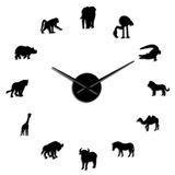 XIAOLZSL Duvar saati afrika hayvanlar siluet duvar çıkartmaları afrika DIY duvar sanatı büyük safari yaban hayatı hayvan dev duvar dekor saat