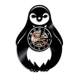 XIAOLZSL Duvar saati içi boş vinil plak duvar saati 12 inç balık yengeç penguen desen Retro vinil kayıt saati oturma odası iç dekorasyon için en iyi hediye