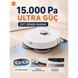Xiaomi 15000PA Akıllı Robot Süpürge ve Mop Çift Döner Mop Lds Lazer Navigasyon Anti Dolanma, Güçlü Performans - 61 - Beyaz