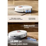 Xiaomi 15000PA Güçlü Emiş Robot Süpürge S40 Pro Uzatılabilir Mop Kolu 180RPM Döner Paspas Akıllı Lazer Navigasyonlu - Beyaz