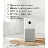 Xiaomi 43M² Modern Kare Tasarımlı Akıllı Hava Temizleyici Yer Kaplamayan Lazer Sensörlü LED Ekranlı, Alerjik Filtreli - Beyaz