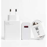Xiaomi 67W Turbo Şarj Aleti Şarj Cihazı Kablo Adaptör Set ve 2021 sonrası Tüm telefonlarda Uyumlu Hızlı Şarj Aleti Type C Şarj Aleti - Beyaz
