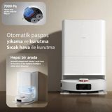 Xiaomi 7.000 Pa Emiş Gücü Çift Döner Paspas Lds Lazer Navigasyon Hepsi Bir Arada Istasyonlu Akıllı Robot Süpürge - Beyaz