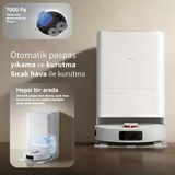 Xiaomi 7000Pa Çift Döner Paspas Lds Lazer Navigasyon Hepsi Bir Arada İstasyonlu Akıllı Robot Süpürge