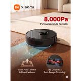 Xiaomi 8000 Pa Emiş Gücüne Sahip Lazer Navigasyonlu Akıllı Robot Süpürge ve Paspas Saç Dolaşmasını Önleyen Özel Fırçalı - Siyah