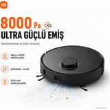 Xiaomi 8000 Pa Yüksek Emiş Gücüne Sahip Akıllı Robot Süpürge ve Paspas, Saç Dolaşma Önleyici Sistem, Lazer Haritalama ve 5200 Mah Pil + Mutfak Tartısı ( Onerous) - Siyah - Mavi