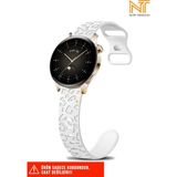 Xiaomi Amazfit Gts / Gts 2 / Gts 2e / Gt S3 / Gt S4 Mini Uyumlu Leopar Desenli Silikon Kordon 20MM - Beyaz
