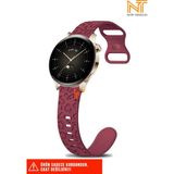 Xiaomi Amazfit Gts / Gts 2 / Gts 2e / Gt S3 / Gt S4 Mini Uyumlu Leopar Desenli Silikon Kordon 20MM - Bordo