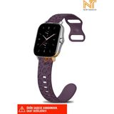 Xiaomi Amazfit Gts / Gts 2 / Gts 2e / Gt S3 / Gt S4 Mini Uyumlu Leopar Desenli Silikon Kordon 20MM - Mor