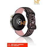 Xiaomi Amazfit Gts / Gts 2 / Gts 2e / Gt S3 / Gt S4 Mini Uyumlu Leopar Desenli Silikon Kordon 20MM - Siyah - Pembe