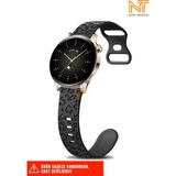 Xiaomi Amazfit Gts / Gts 2 / Gts 2e / Gt S3 / Gt S4 Mini Uyumlu Leopar Desenli Silikon Kordon 20MM - Siyah