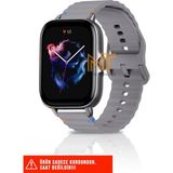 Xiaomi Amazfit Gts / Gts 2 / Gts 2e / Gt S3 / Gt S4 Mini Uyumlu Wave Silikon Kordon 20MM - Gri