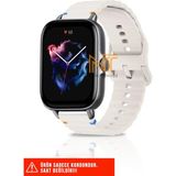 Xiaomi Amazfit Gts / Gts 2 / Gts 2e / Gt S3 / Gt S4 Mini Uyumlu Wave Silikon Kordon 20MM - Krem