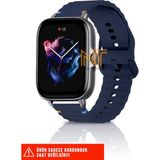 Xiaomi Amazfit Gts / Gts 2 / Gts 2e / Gt S3 / Gt S4 Mini Uyumlu Wave Silikon Kordon 20MM - Lacivert