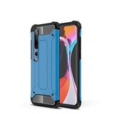 Xiaomi Mi 10 ile uyumlu Çİft Katman Koruyucu Crash Military Tank Kılıf - Mavi