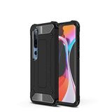 Xiaomi Mi 10 ile uyumlu Çİft Katman Koruyucu Crash Military Tank Kılıf - Siyah