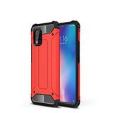 Xiaomi Mi 10 Lite ile uyumlu Çİft Katman Koruyucu Crash Military Tank Kılıf - Kırmızı