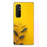 Xiaomi Mi 10 Lite Uyumlu Sarı Siyah Çiçekler Baskılı Silikon Kılıf