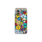 Xiaomi Mi 10 T ile Uyumlu Grafiti Doodle Tasarımlı Şeffaf Silikon Kılıf