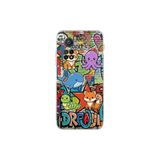 Xiaomi Mi 10 T ile Uyumlu Grafiti Mini Tasarımlı Şeffaf Silikon Kılıf
