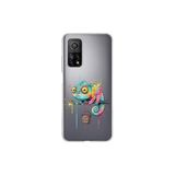 Xiaomi Mi 10 T ile Uyumlu Splash Bukalemun Tasarımlı Slimfit Şeffaf Silikon Kılıf