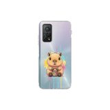 Xiaomi Mi 10 T ile Uyumlu Splash Kapibara Tasarımlı Şeffaf Silikon Kılıf