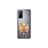 Xiaomi Mi 10 T ile Uyumlu Splash Kapibara Tasarımlı Slimfit Şeffaf Silikon Kılıf