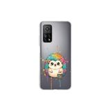 Xiaomi Mi 10 T ile Uyumlu Splash Kirpi Tasarımlı Slimfit Şeffaf Silikon Kılıf