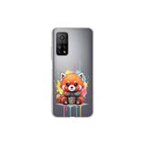 Xiaomi Mi 10 T ile Uyumlu Splash Tilki Tasarımlı Slimfit Şeffaf Silikon Kılıf