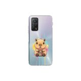 Xiaomi Mi 10 T Pro ile Uyumlu Splash Kapibara Tasarımlı Şeffaf Silikon Kılıf