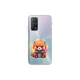 Xiaomi Mi 10 T Pro ile Uyumlu Splash Tilki Tasarımlı Şeffaf Silikon Kılıf