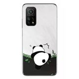 Xiaomi Mi 10 T Uyumlu Bambuya Çıkan Panda Baskılı Silikon Kılıf