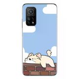 Xiaomi Mi 10 T Uyumlu Duvar Üstünde Kedi Baskılı Silikon Kılıf