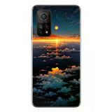 Xiaomi Mi 10 T Uyumlu Gün Batımı ve Ay Baskılı Silikon Kılıf