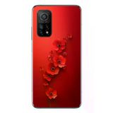 Xiaomi Mi 10 T Uyumlu Kırmızı Kardelenler Baskılı Silikon Kılıf