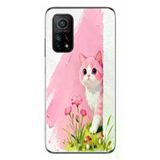 Xiaomi Mi 10 T Uyumlu Pembeli Kedi Baskılı Silikon Kılıf
