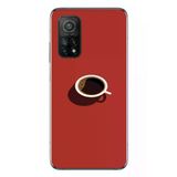 Xiaomi Mi 10 T Uyumlu Sade Kahve Kupası Baskılı Silikon Kılıf
