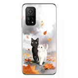 Xiaomi Mi 10 T Uyumlu Sonbahar Kedileri Baskılı Silikon Kılıf