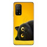 Xiaomi Mi 10 T Uyumlu Yan Bakan Siyah Kedi Baskılı Silikon Kılıf