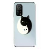 Xiaomi Mi 10 T Uyumlu Yin Yang Kediler Baskılı Silikon Kılıf
