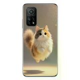 Xiaomi Mi 10 T Uyumlu Zıplayan Kedi Baskılı Silikon Kılıf