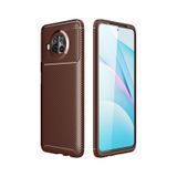 Xiaomi Mi 10t Lite Kılıf Auto Focus Karbon Kapak - Kahverengi