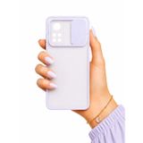 Xiaomi Mi 10T Pro 5G ile uyumlu Kılıf Slayt Sürgülü Arkası Buzlu Lensi Kapak - Lila